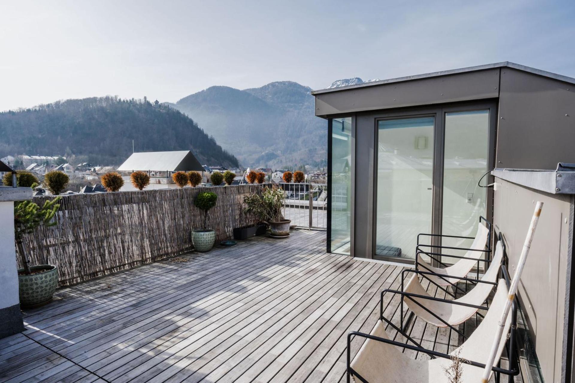 Luxus Penthouse Mit Panoramablick Apartment Бад Ишл Екстериор снимка
